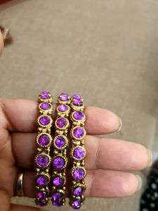Purple Colour 2.4 Size Bangles