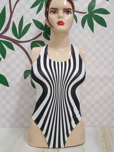 (1100)Striped One Piece Swimsuit