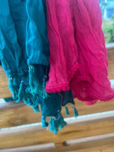 Vibrant Pink &amp; Teal Dupattas (Set of 2)