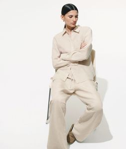 H&amp;M Classic Linen Blend Button-Up Shirt