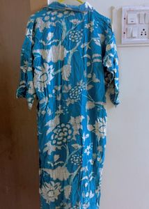 Blue Floral Print Kurta