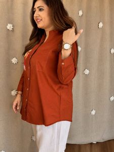 Embroidered Rust Co-Ord Set