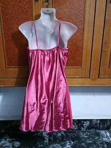 Pink Silk Embroidered Nightgown