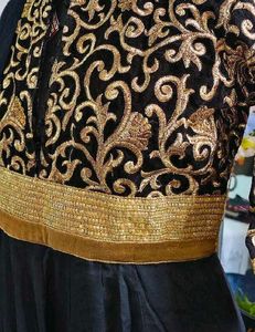 Elegant Black &amp; Gold Anarkali Gown
