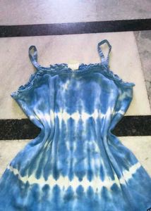 Blue Tie-Dye Spaghetti Strap Top