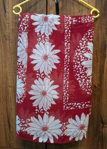 Red Floral Print Saree