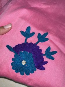 Pink Embroidered Kurti