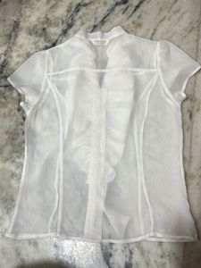 Elegant White Ruffled Blouse