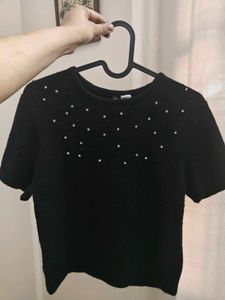 [H&amp;M] Embellished Fine Knit Top