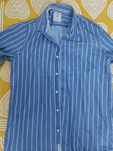 Blackberry Striped Blue Button-Up Shirt