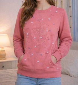 Floral Embroidered Crewneck Sweatshirt