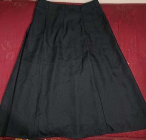 Black Pleated Midi Skirt