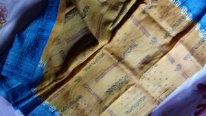 Stunning Teal Embroidered Silk Saree