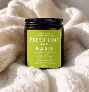 Handmade Fresh Lime & Basil Scented Candle