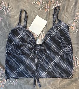 Cute Blue Mesh Tank Top