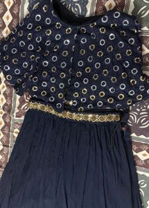 Elegant Navy Blue Lehenga Choli