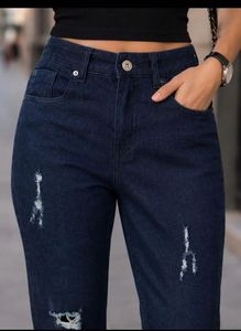Stylish Ripped Dark Wash Jeans