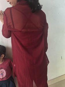 Chic Maroon Sheer Tunic Top