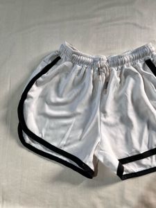 White Dolphin Shorts with Black Trim