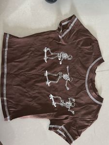 Brown Skeleton Skater T-Shirt