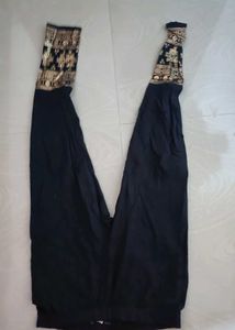 Embroidered Black Palazzo Pants