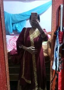 Heavy Party Wear Gown With Shall