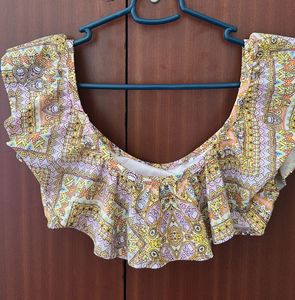 Victoria’s secret Patterned Off-Shoulder Crop Top