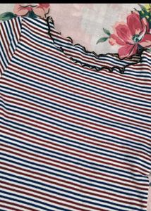Striped Ruffle Tee 🌷
