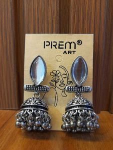 Elegant Oxidised Jhumka Earrings