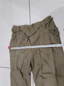 Light Brown. Cropped Pants