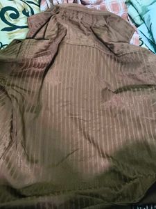 Chic Striped Brown Button-Down Top
