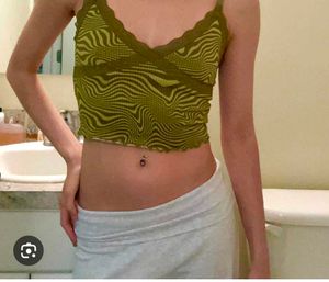 Green Zebra Print Cami Top