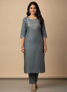 Stylish Grey Kurta set