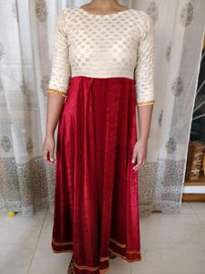 Handloom Chanderi & Velvet Anarkali Dress