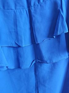 Chic Royal Blue Ruffle Top
