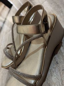 Sparkly Gold Flat Sandals