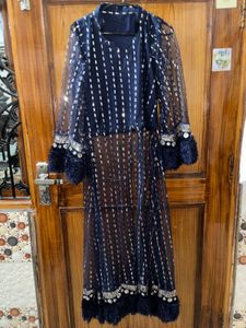 🌸Elegant Navy Blue Kurta Set with Sharara