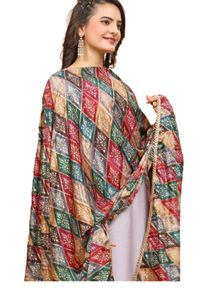 Vibrant Geometric Print Dupatta
