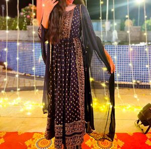 Navy Blue Kurta set 3 Piece