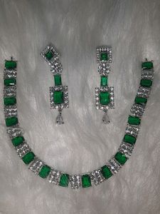 AD Green Diamond Necklace Set