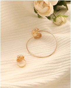 Ammonite Bangle Bracelet and Ring Combo