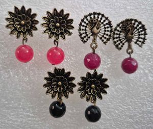 Antique Earrings with Beads Drops - Unused