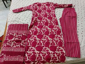 Beautiful Pink Printed Kurta with Pants