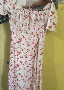 Floral Midi Dress with Puff Sleeves