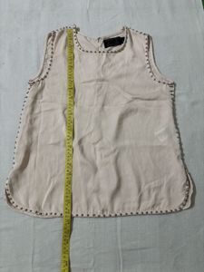 H&amp;M Peach Studded Sleeveless Top