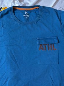 Men's Blue Athl T-Shirt with Pocket