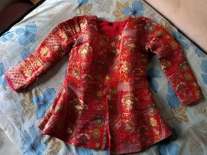 Patchwork Print Indo western Set