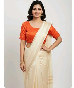 Orange Mirror Work Blouse