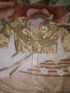 Elegant Gold Silk Blouse