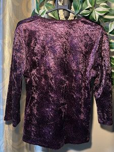Purple Velvet Leopard Print Top